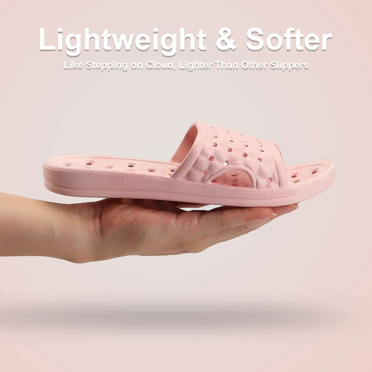 Shower Shoes Quick Dry Non-Slip Bathroom Slippers for Men Women Dorm Home Slides