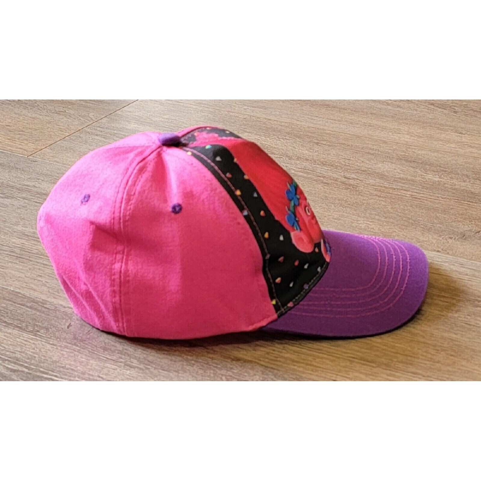 Dreamworks Trolls Girls Pink Purple Baseball Hat Adjustable Strapback Cap