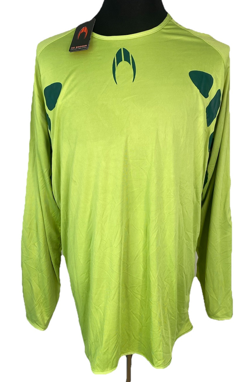 Ho Soccer Goalie Shirt Mens 2XL Green Never Beaten Long Sleeve Elbow Pads NEW