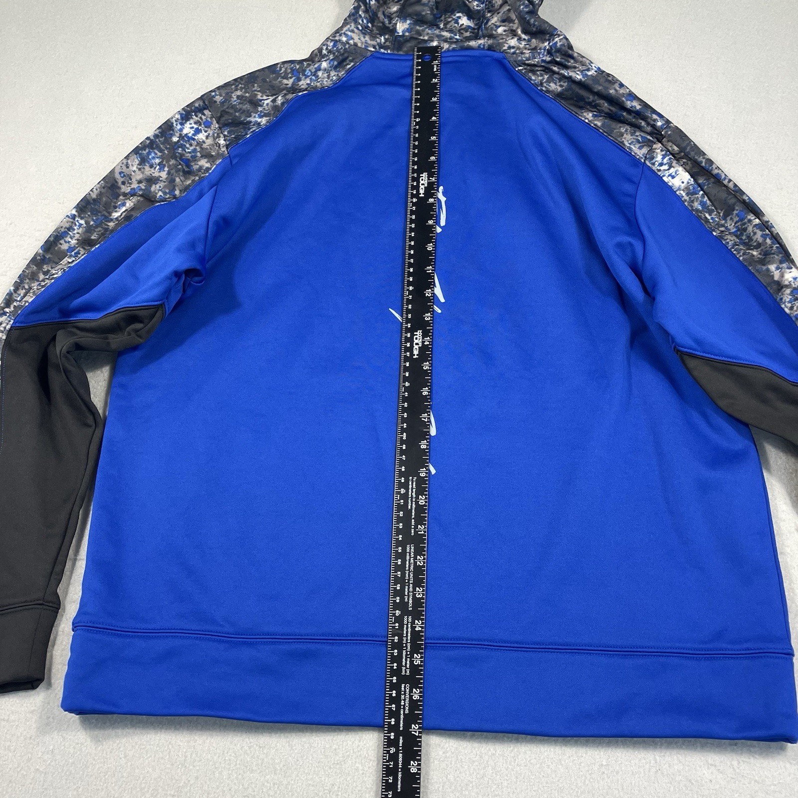 Skeeter Boats Men’s L Hoodie Blue Digi Camo Sleeves Hood Eat Sleep Fish On Back