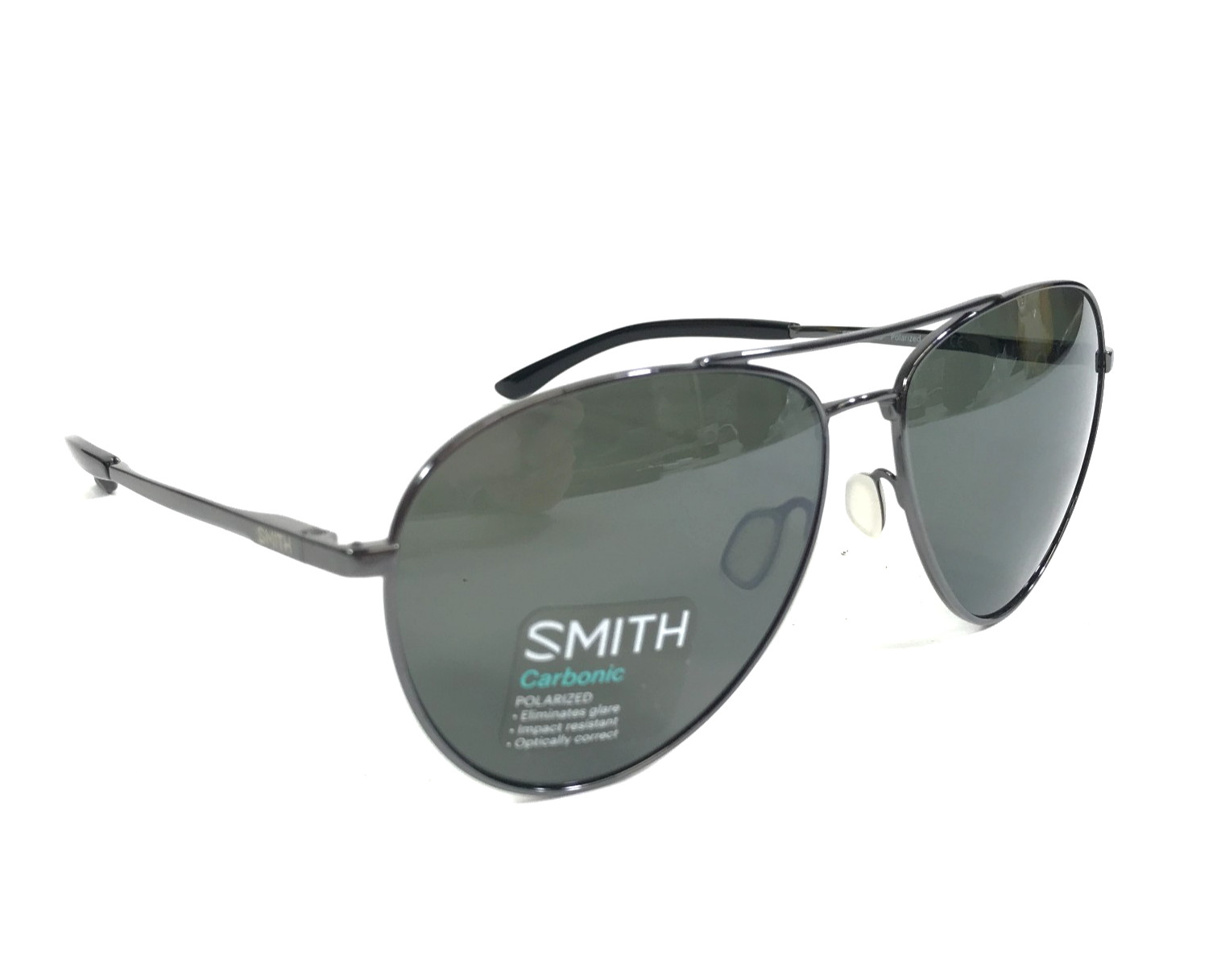Smith Sunglasses Layback KJ1 X5 Gunmetal Frames with Dark Green Polarized Lenses