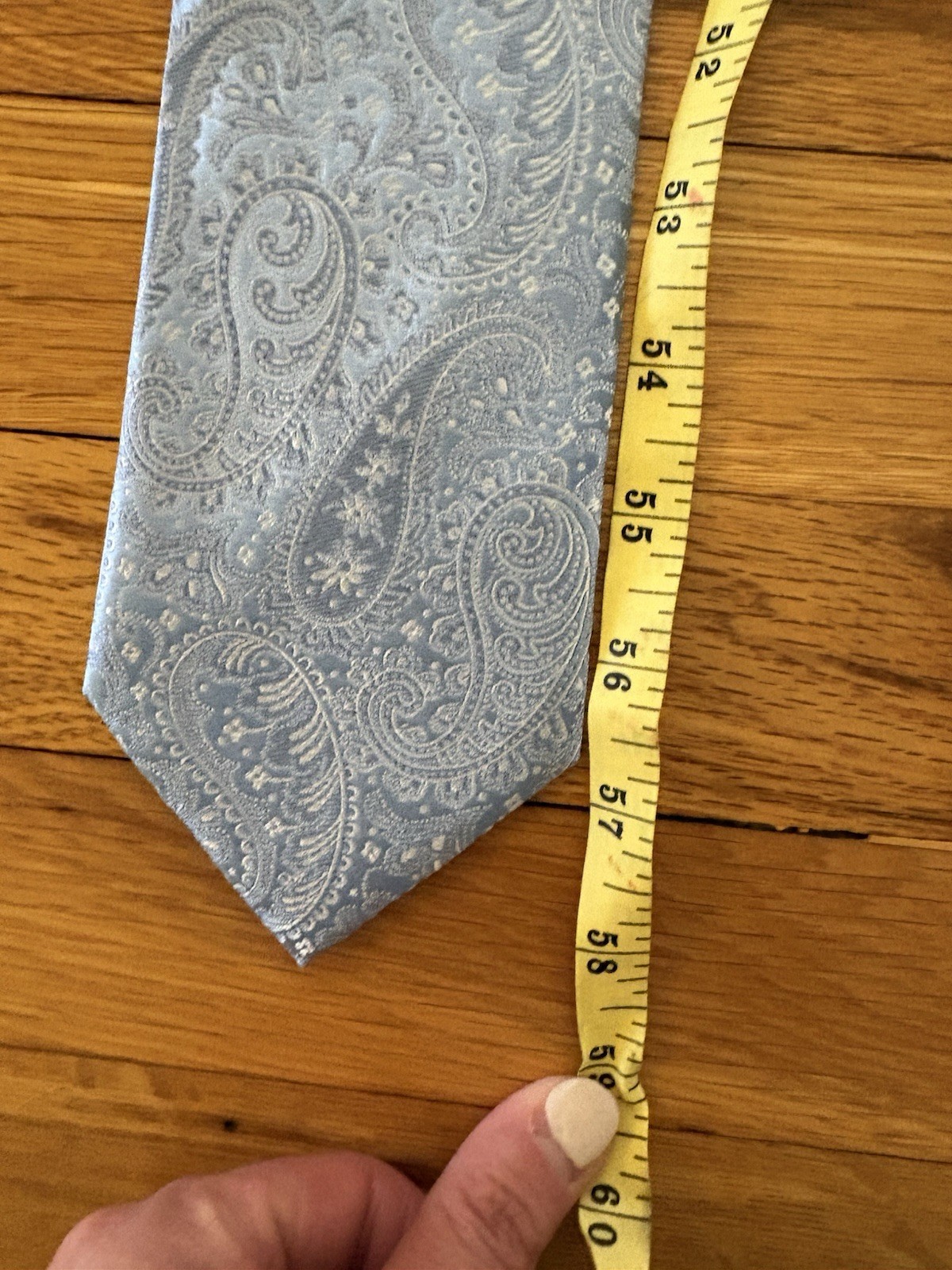 Zionetti Silk Light Blue Paisley Designer Men’s Tie Woven Classic 57-60″
