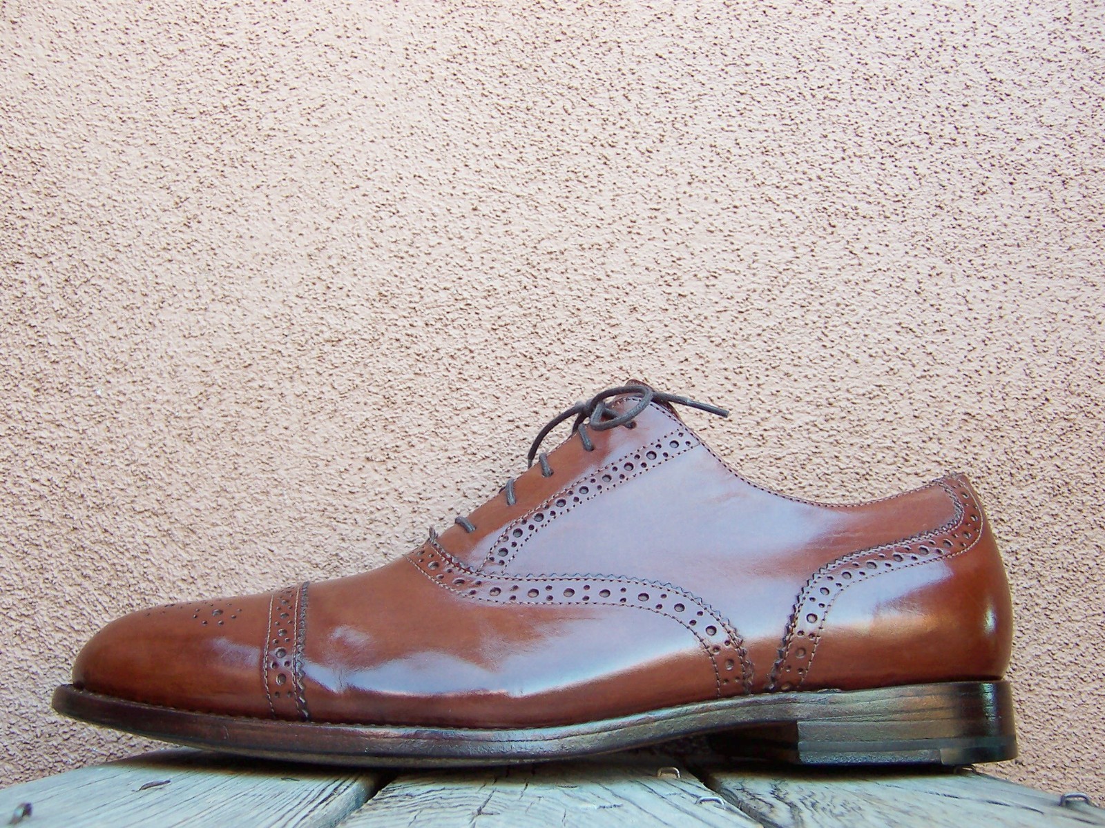 J. CREW Mens Dress Shoes Brown Leather Bench Made Cap Toe Oxfords Sz Size 12D