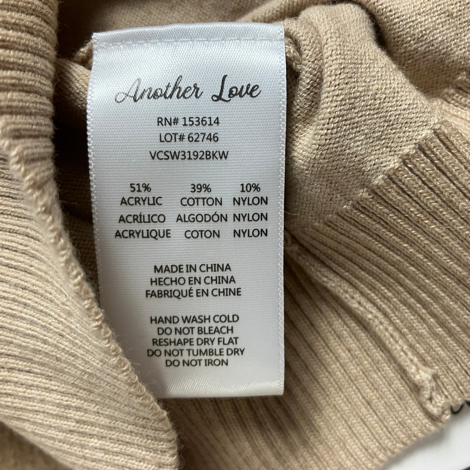 Another Love Women’s Maritza Cropped Pullover Sweater Size S Buckwheat NWT