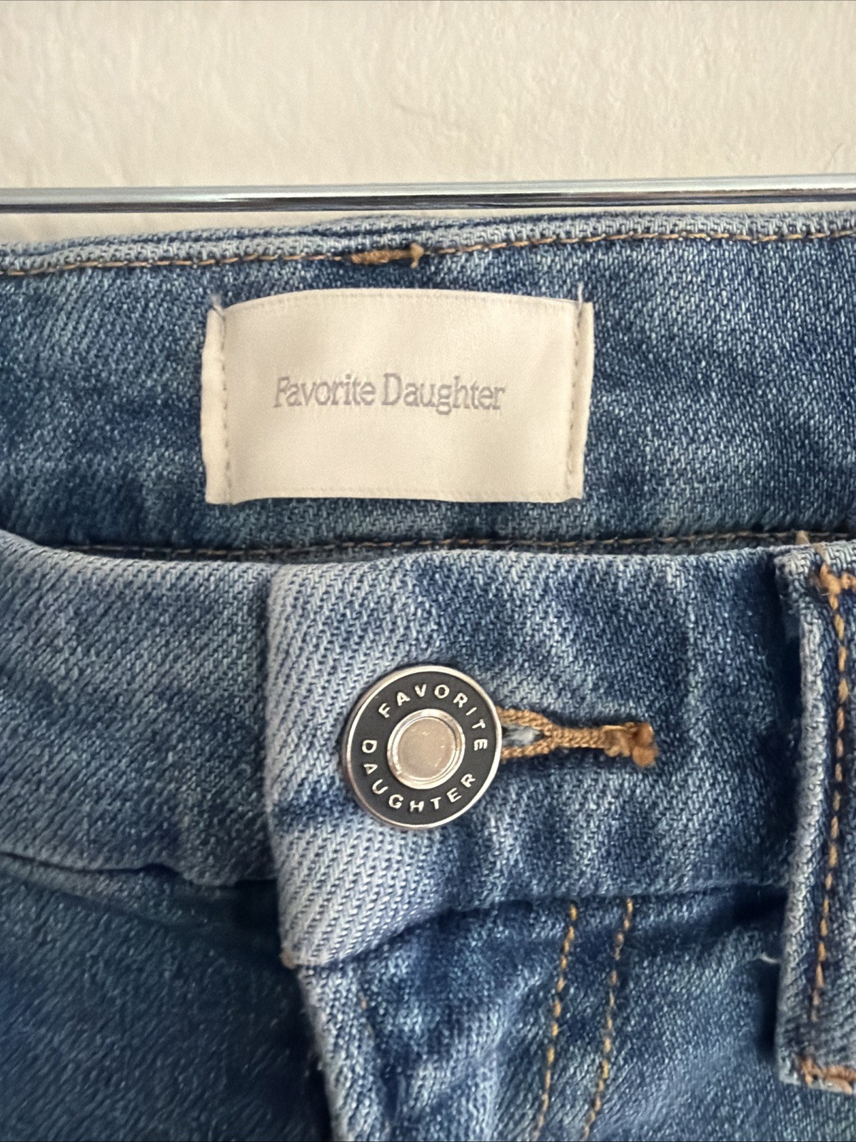 Favorite Daughter The Sara 28 X 28 Light Wash Super High Rise Skinny Jeans Blue
