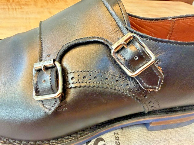 Allen Edmonds St. Johns Double Monk Strap – Black w/Blue Dianite Sole