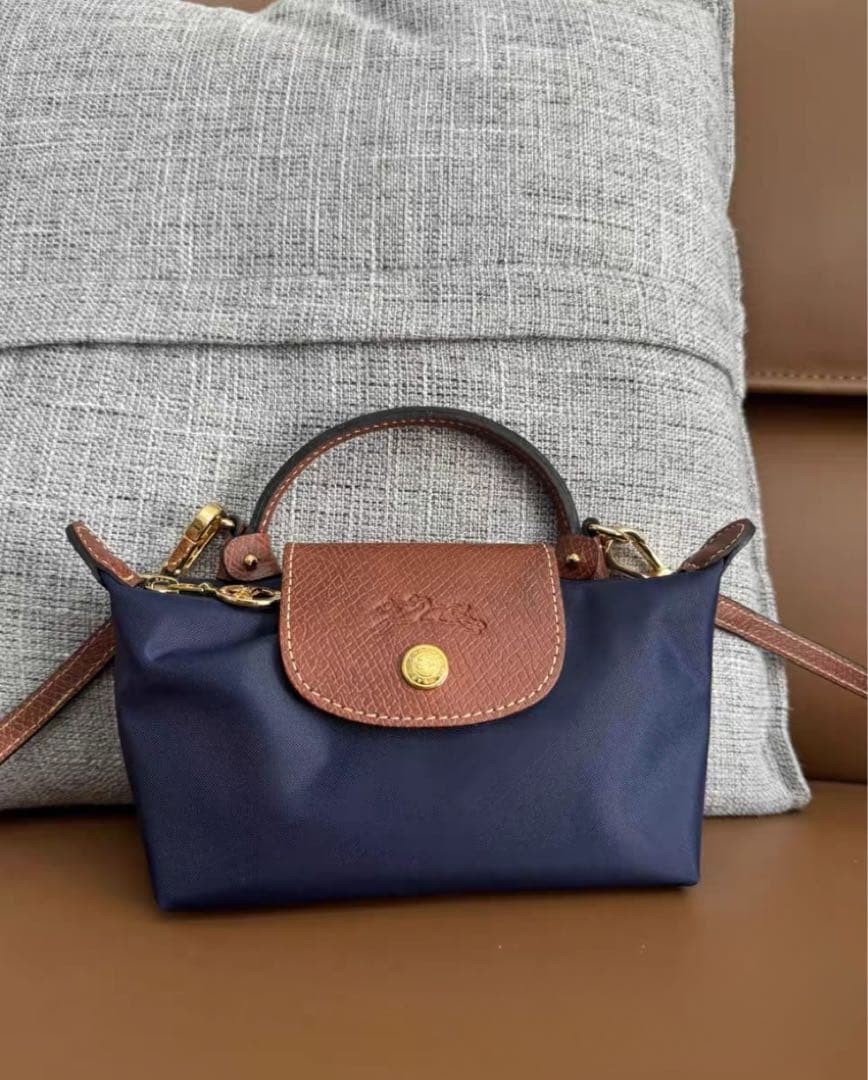 Longchamp Le Pliage XS NAVY-BROWN Shoulder Mini Bag