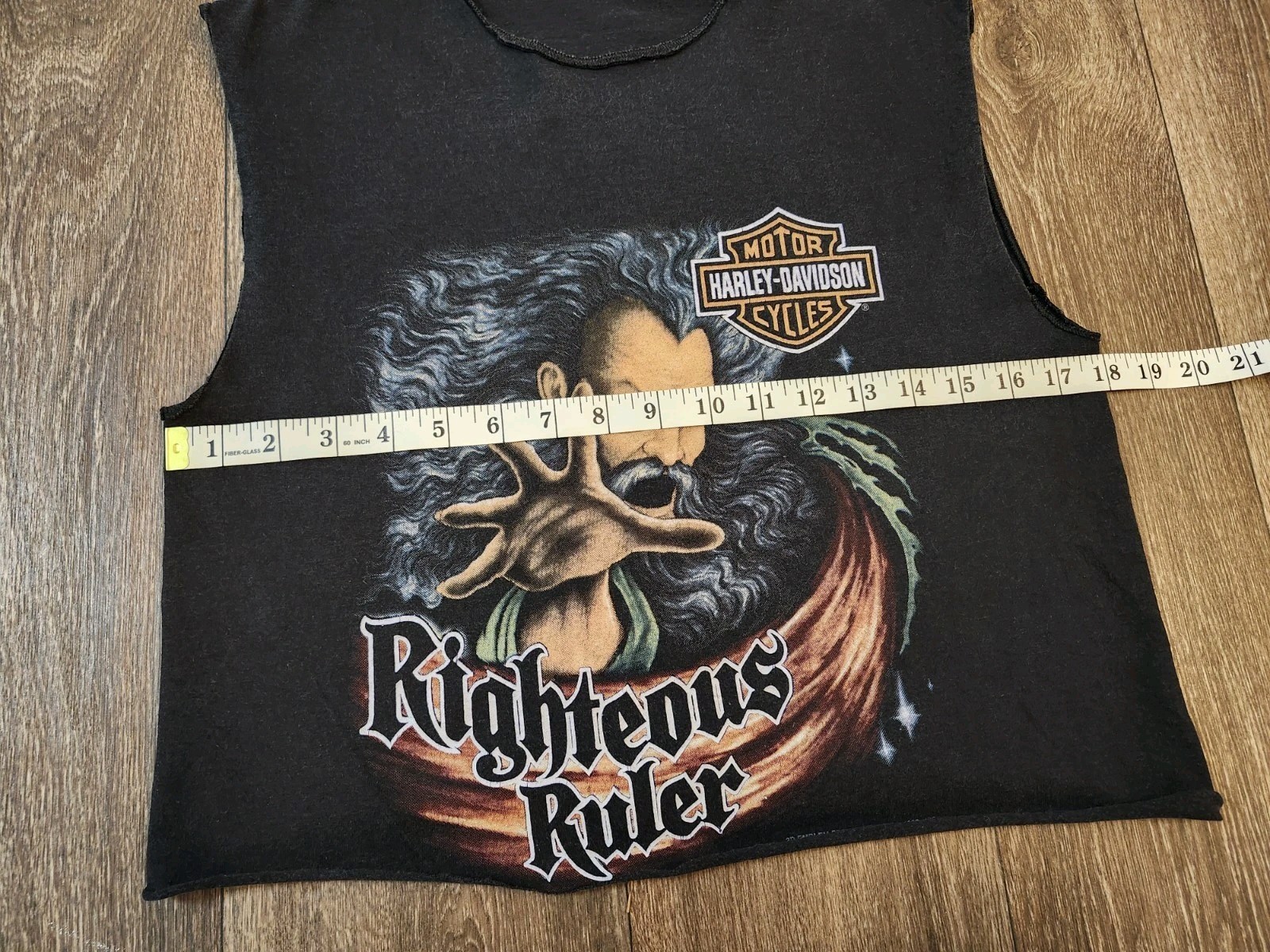 Vintage Harley Davidson 1992 Righteous Ruler 3D Emblem USA Tank Crop Top Small S