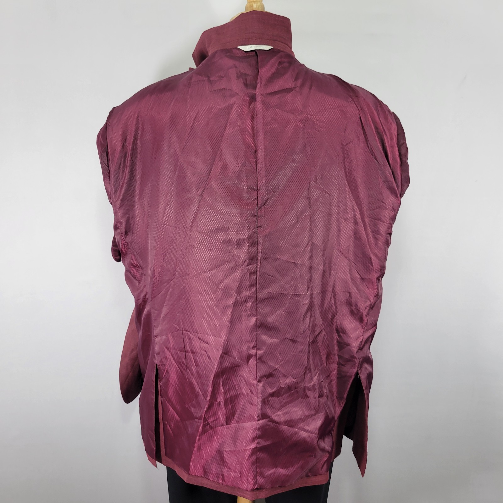 Lineage Men’s Sport Coat Blazer Two Button Burgundy Performance Stretch 56R