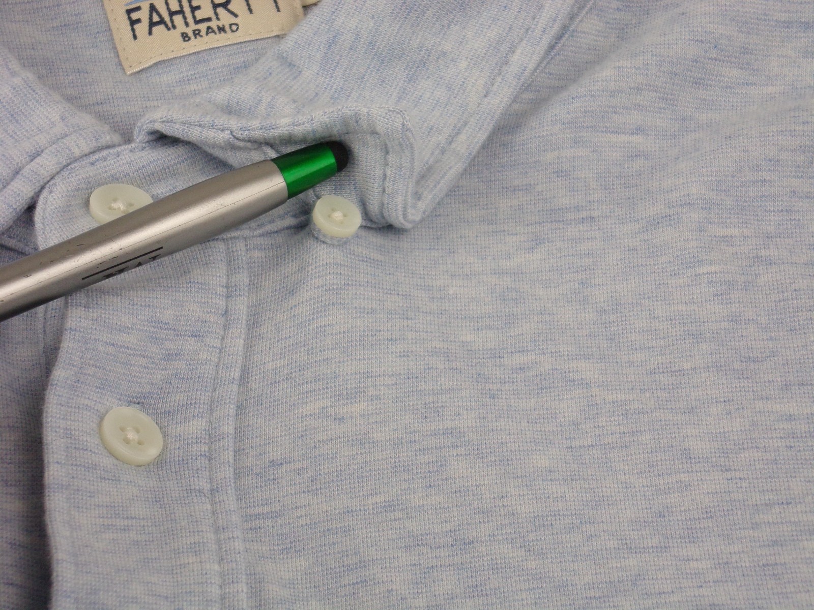 Faherty Movement Polo Shirt 2XL Blue Stretch 3 Button Placket MKC0115