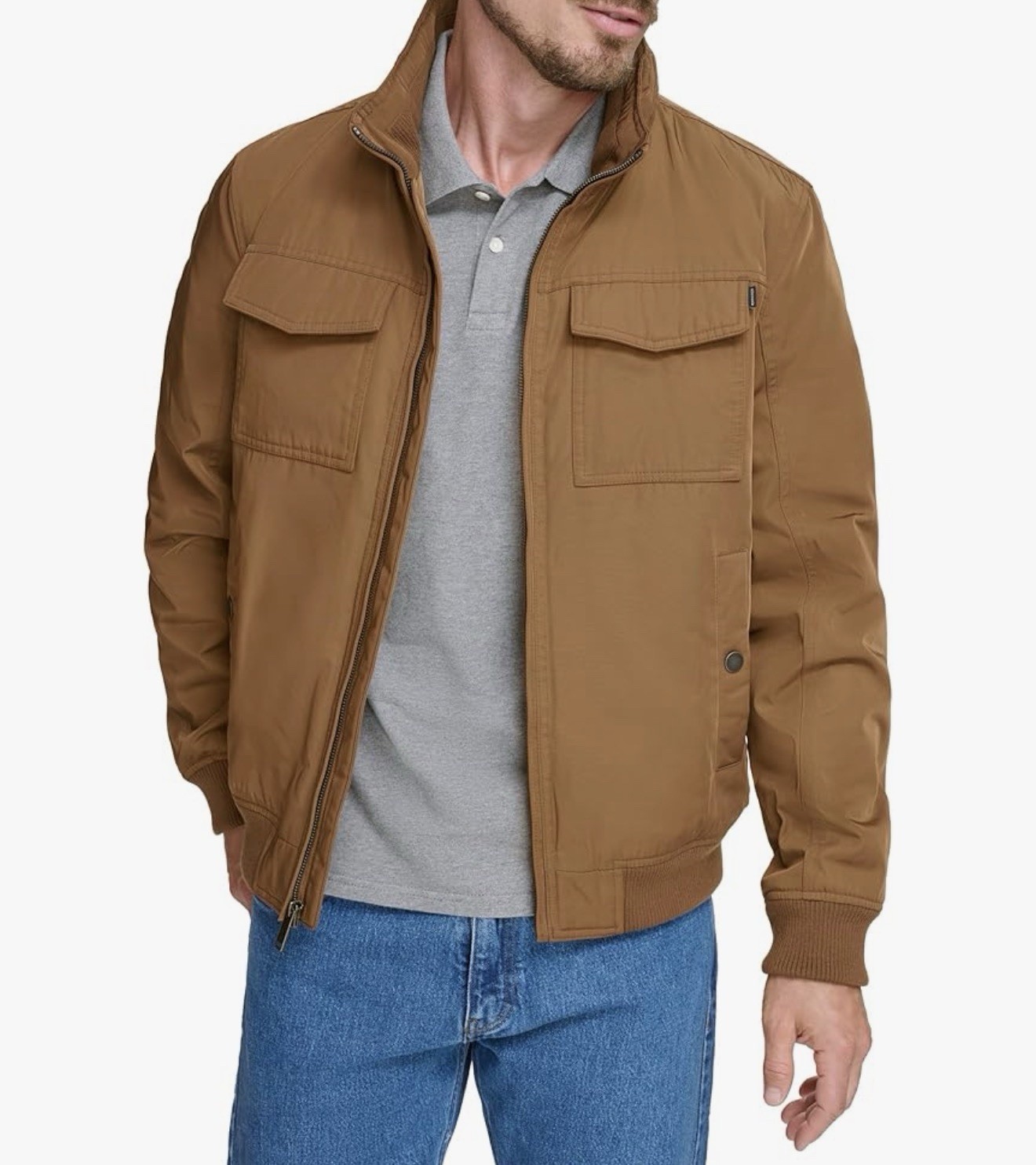 Dockers Men’s Quilted Lined Bomber Jacket Brown 2X