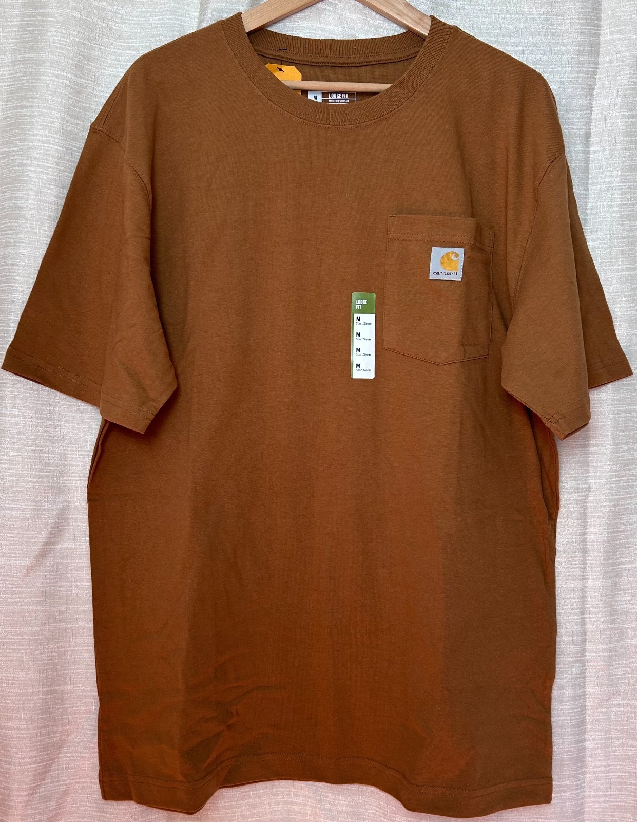 Carhartt Men s Iconic K87 Loose Fit Heavyweight Pocket Shirt Short Sleeve Brown