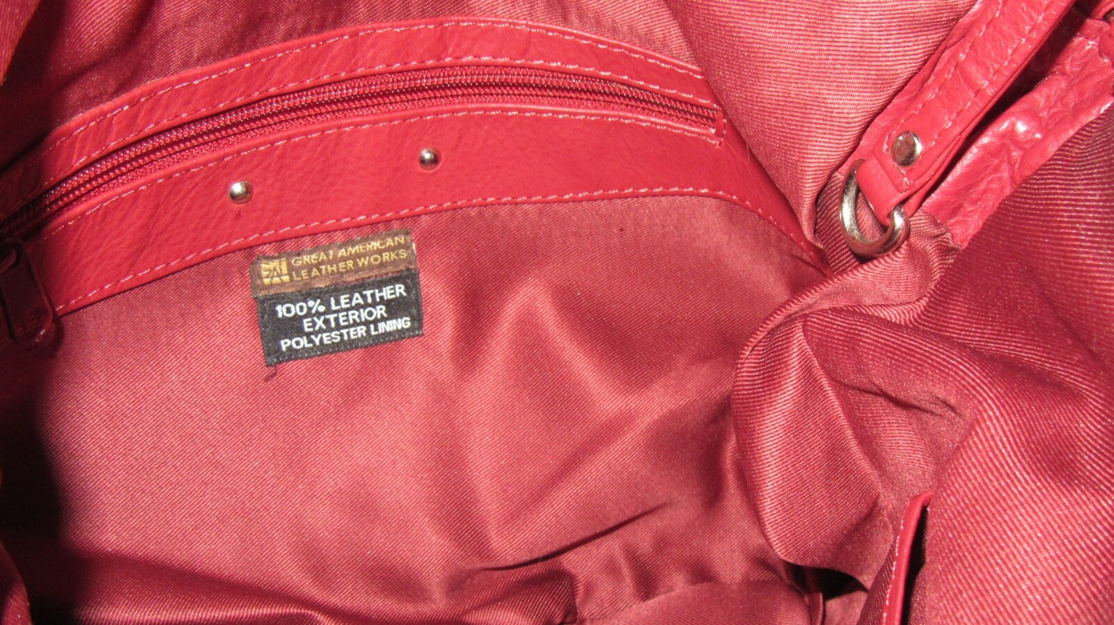 Great American Leather Wine Hand/Shoulder Bag Good Preowned