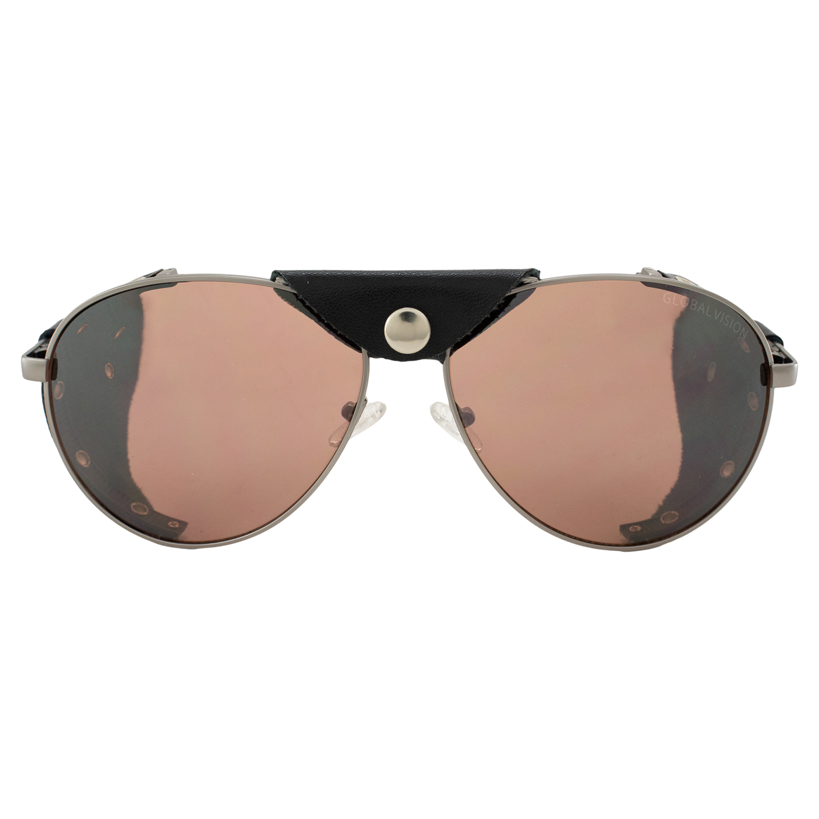 Global Vision Aviator-3 Motorcycle Sunglasses w/Side Shields Gunmetal Frames