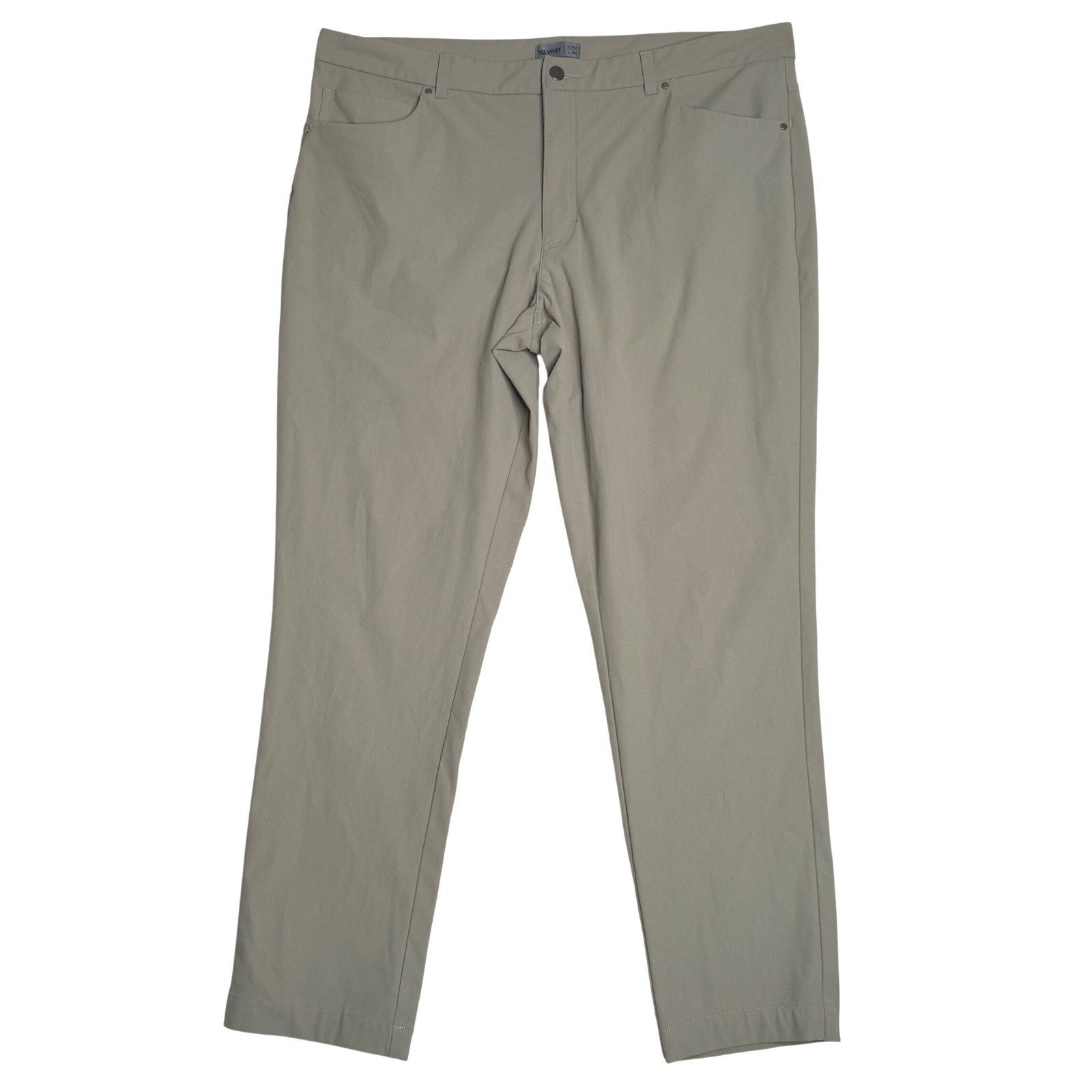 Vrst Limitless Slim Fit Technical Stretch Pants Khaki Mens 40×30
