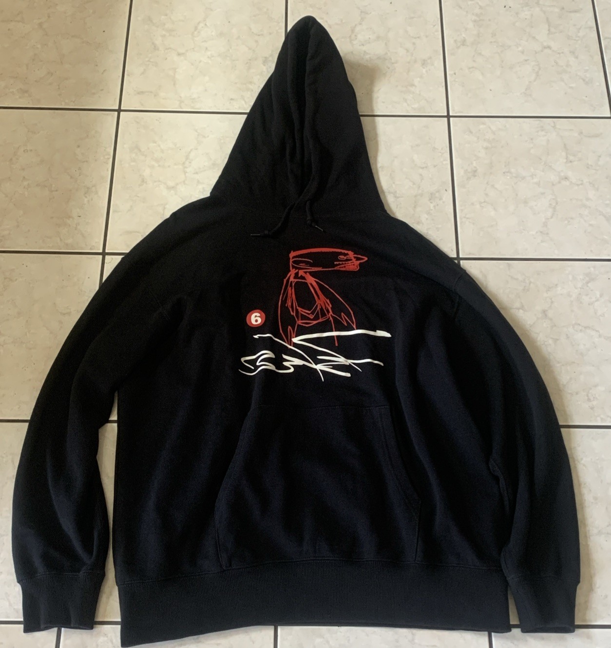 FUTURA Laboratories x Uniqlo Hoodie Sweatshirt Y2K RED US Size XXL