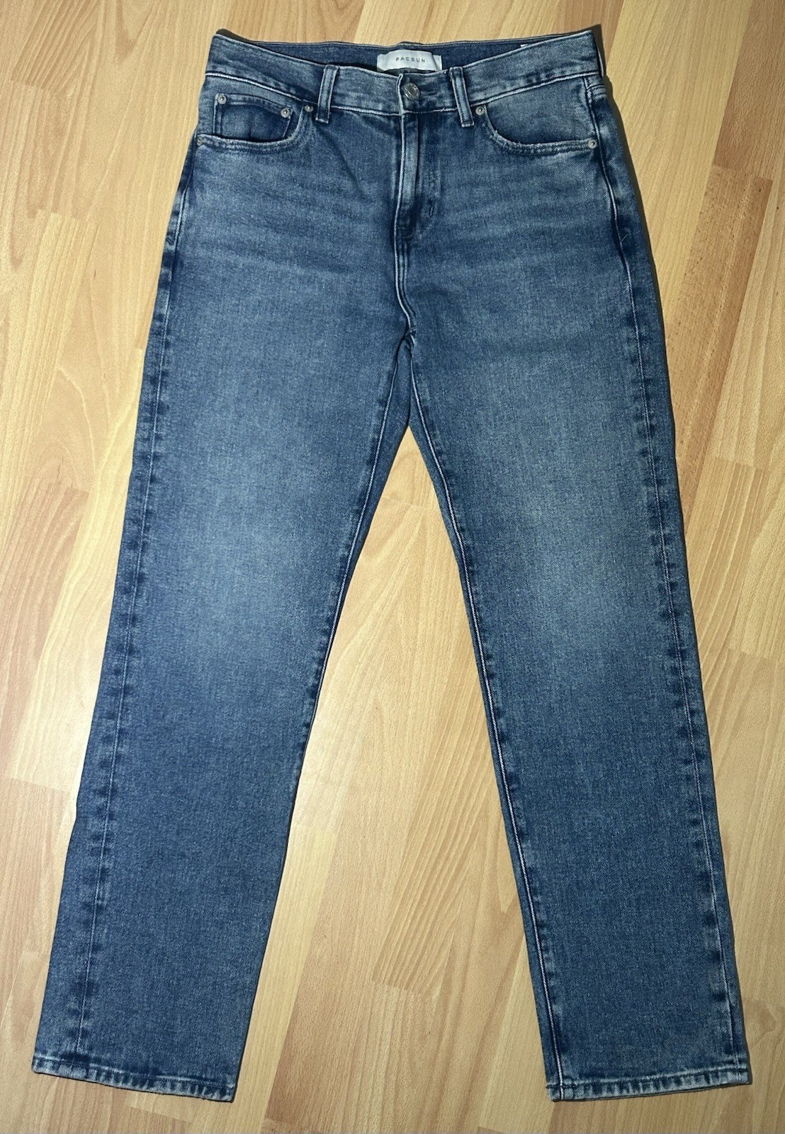 PacSun Women’s Straight Blue Jeans 28×30 5-Pocket Zipper Fly Actual Size 30×29