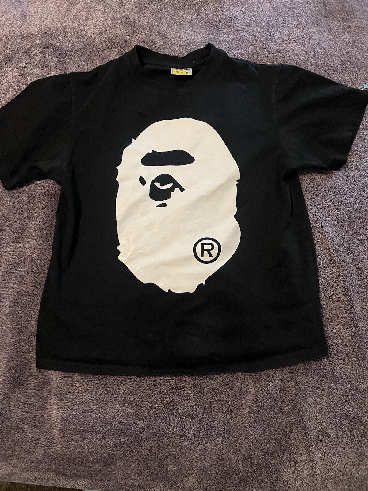 A Bathing Ape BAPE Big Ape Head Short Sleeve Crew Neck T-Shirt Black (Size M)