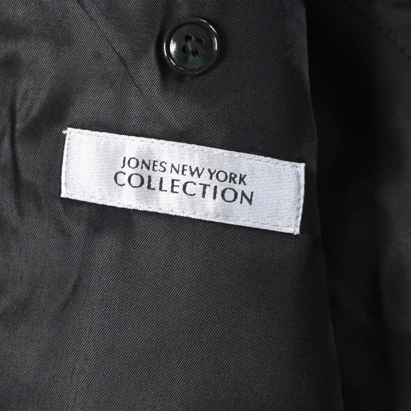 Jones New York 42R 34×30 Gray Striped 100% Wool Mens Jacket Pants Suit