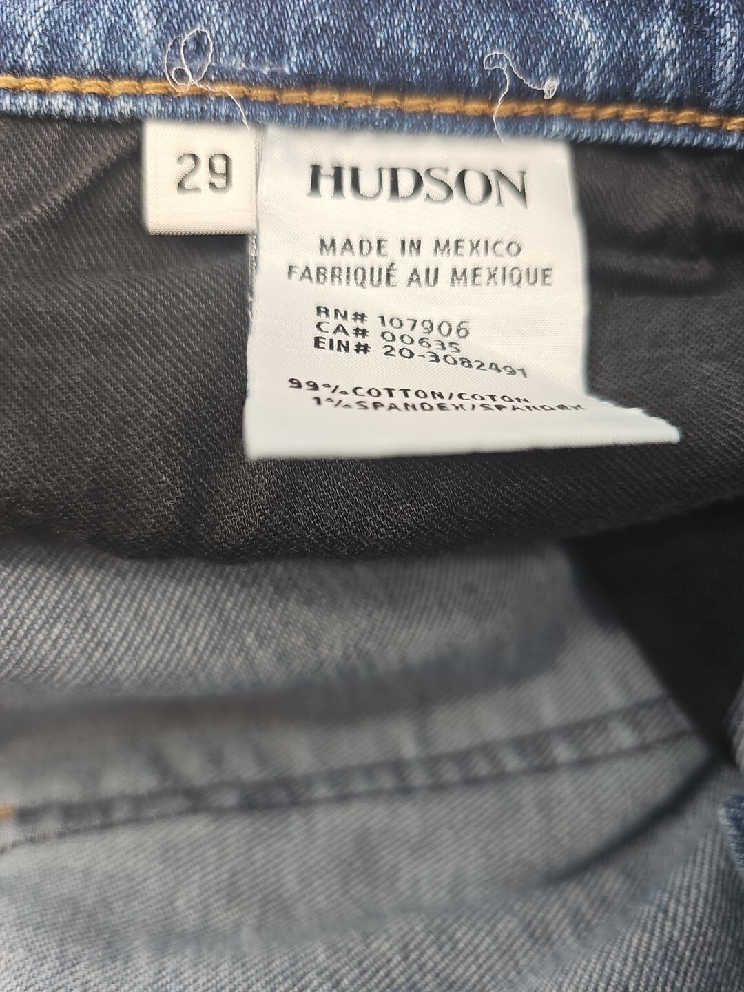 NWT Hudson Mens Blake Slim Zip Fly Straight Leg Jeans Size 34 Tracker Wash