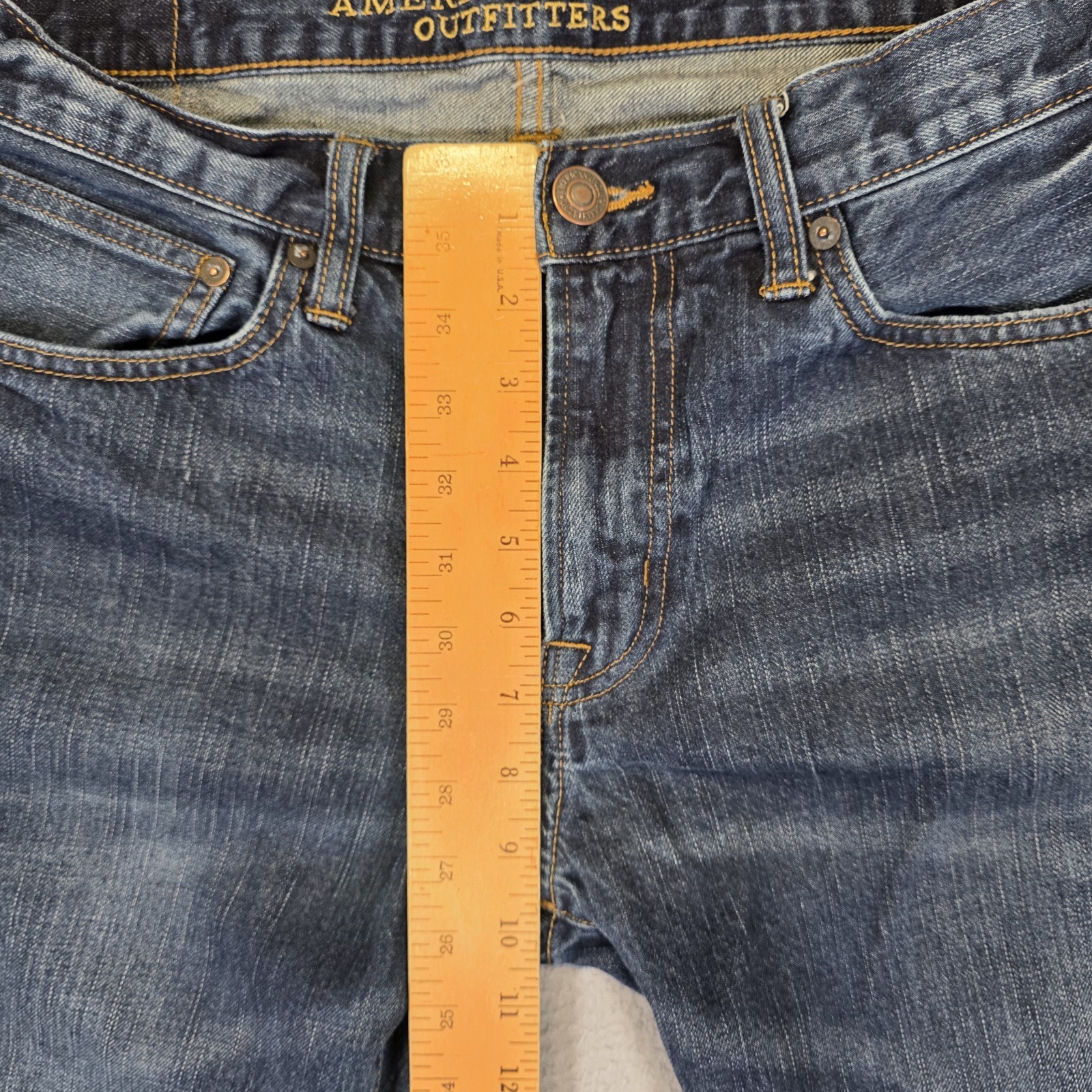 American Eagle Jeans Mens 32×32 Blue Original Straight Cotton Dark Wash Denim