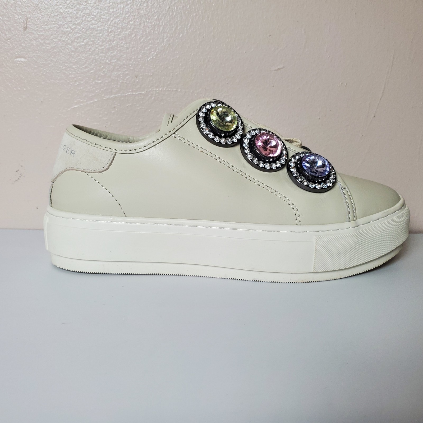 Kurt Geiger London Laney Octavia Leather Sneakers Pastel Crystals Rhinestones