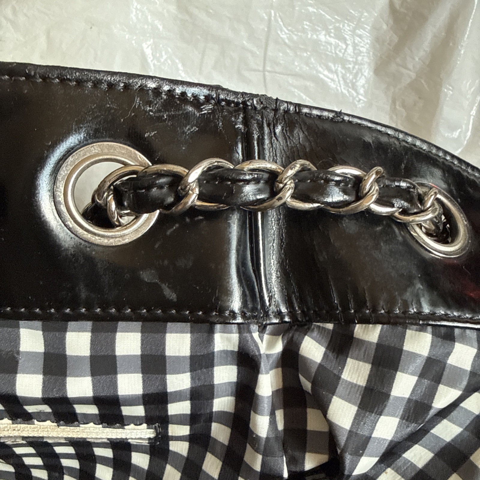 Authentic Chanel Coco Cabas Black Patent leather tote Bag