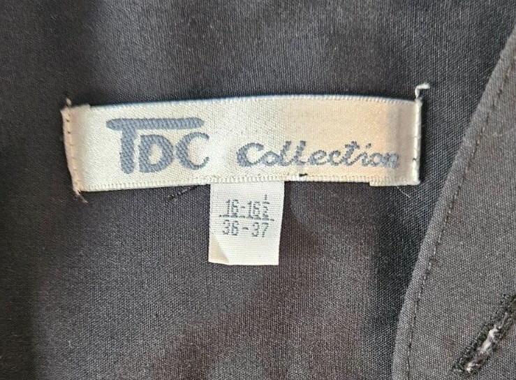 TDC Collection Black Long Sleeve Button Down Shirt – 36-37