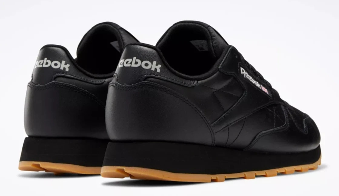 NWOB Reebok Classic Leather 100008493 BLK / GUM SZ 9