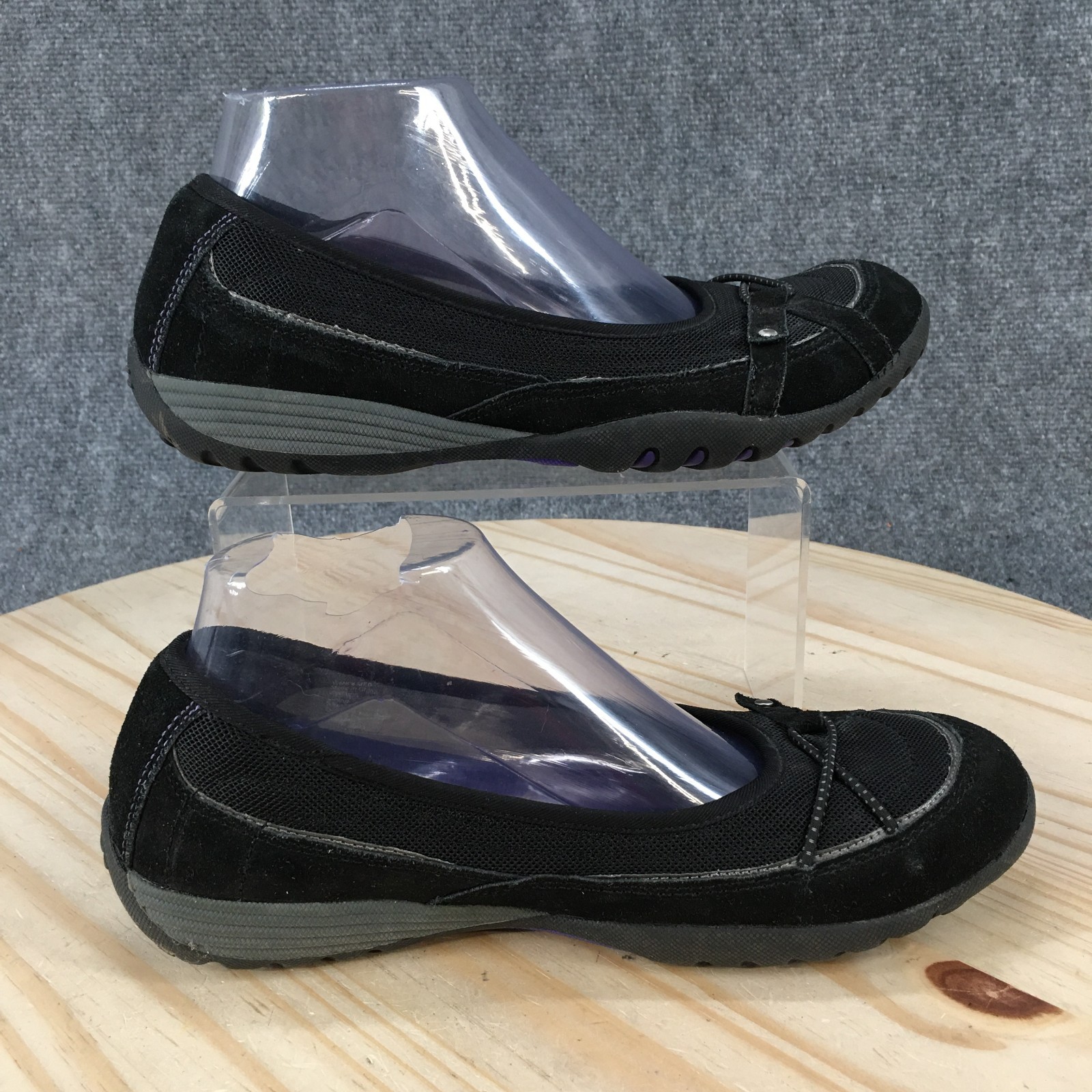 Croft And Barrow Shoes Womens 8 M Janine Casual Slip Ons Flats Black Suede Mesh