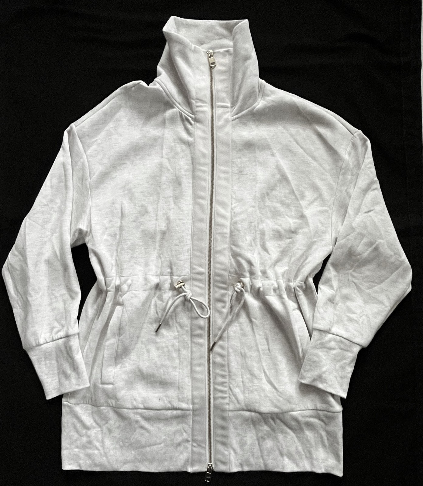 VARLEY Ridgefield Longline Sweatshirt Jacket Ivory Cream Marl VAR01574 Womens S