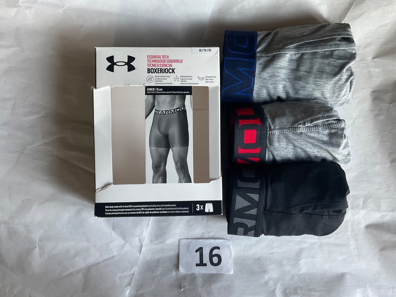 Under Armour 6 inch Tech Boxer Brief New Tag Men Sizes Box Contains 3 Boxerjocks
