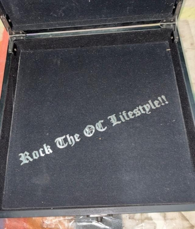 New LAGUNA BEACH JEAN CO 3D Fleur de Lis Black Collector Box ONLY No Jeans