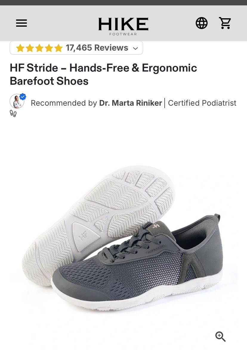 Hike Footwear Dark Grey Womens 6 HF Stride Sneakers Walking Shoes