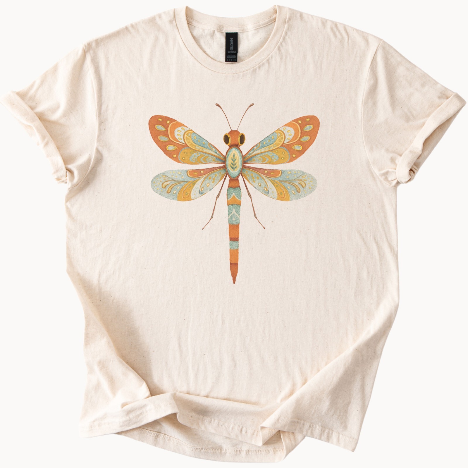 Boho Dragonfly Shirt Unique Insect Art Tee Nature Lover Graphic Design Boho Drag