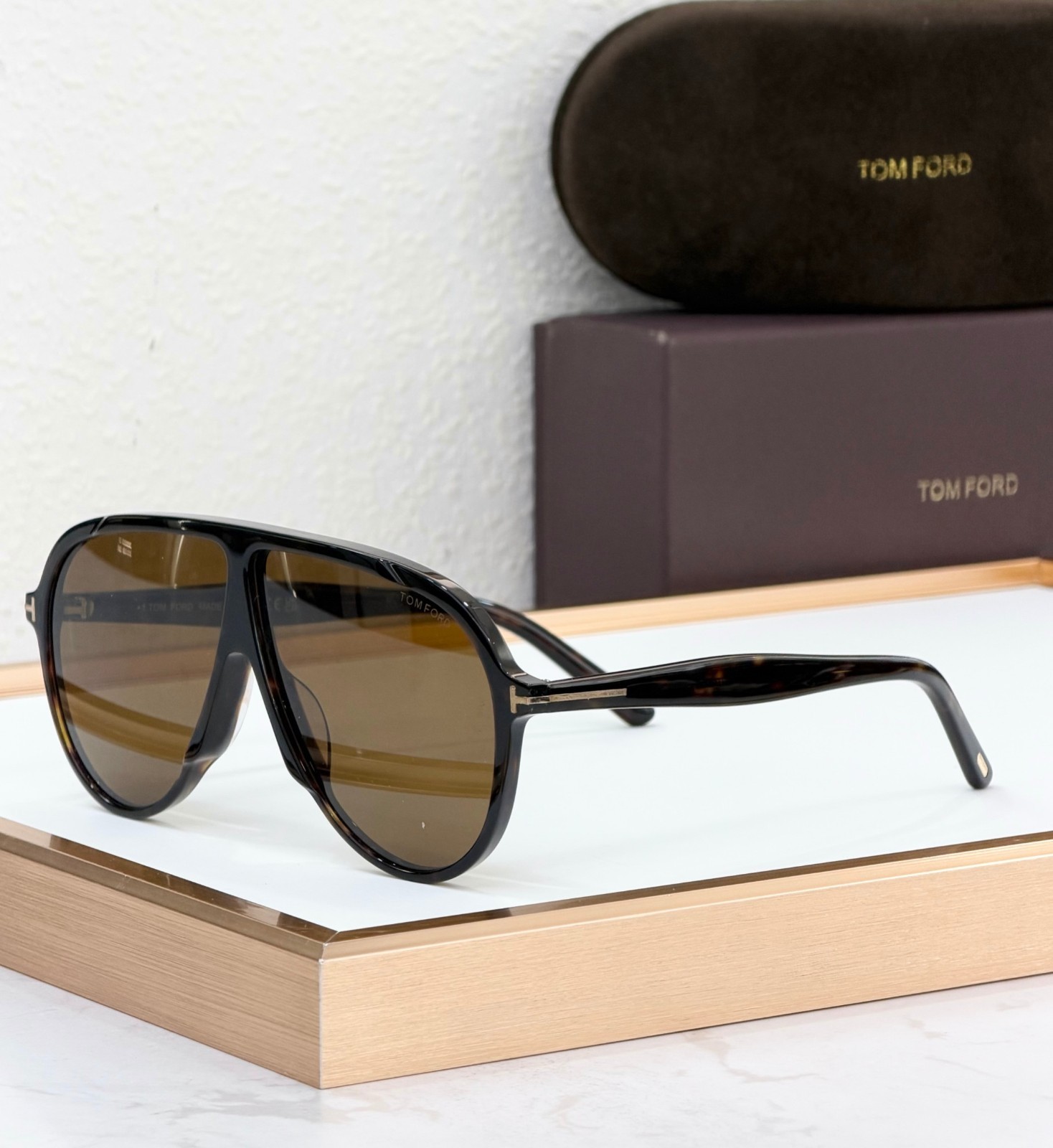 TOM FORD FT1211 Sunglasses Black Brown 65□05-140 With Case