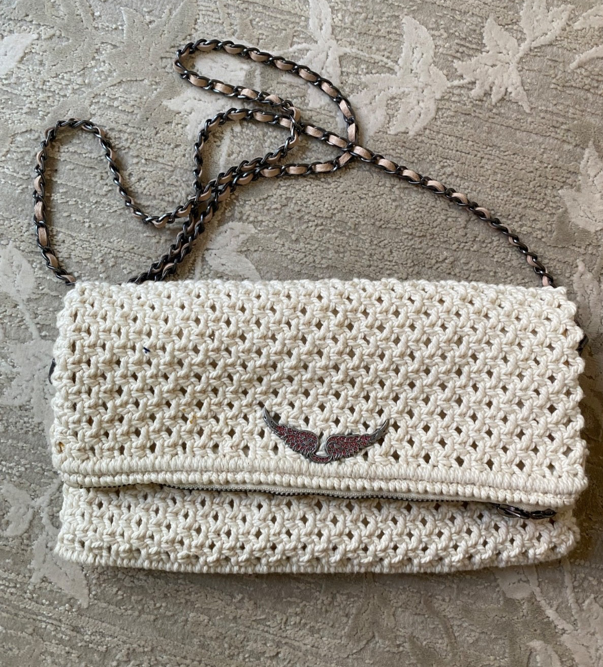 Zadig & Voltaire Crochet Crossbody Bag Cream