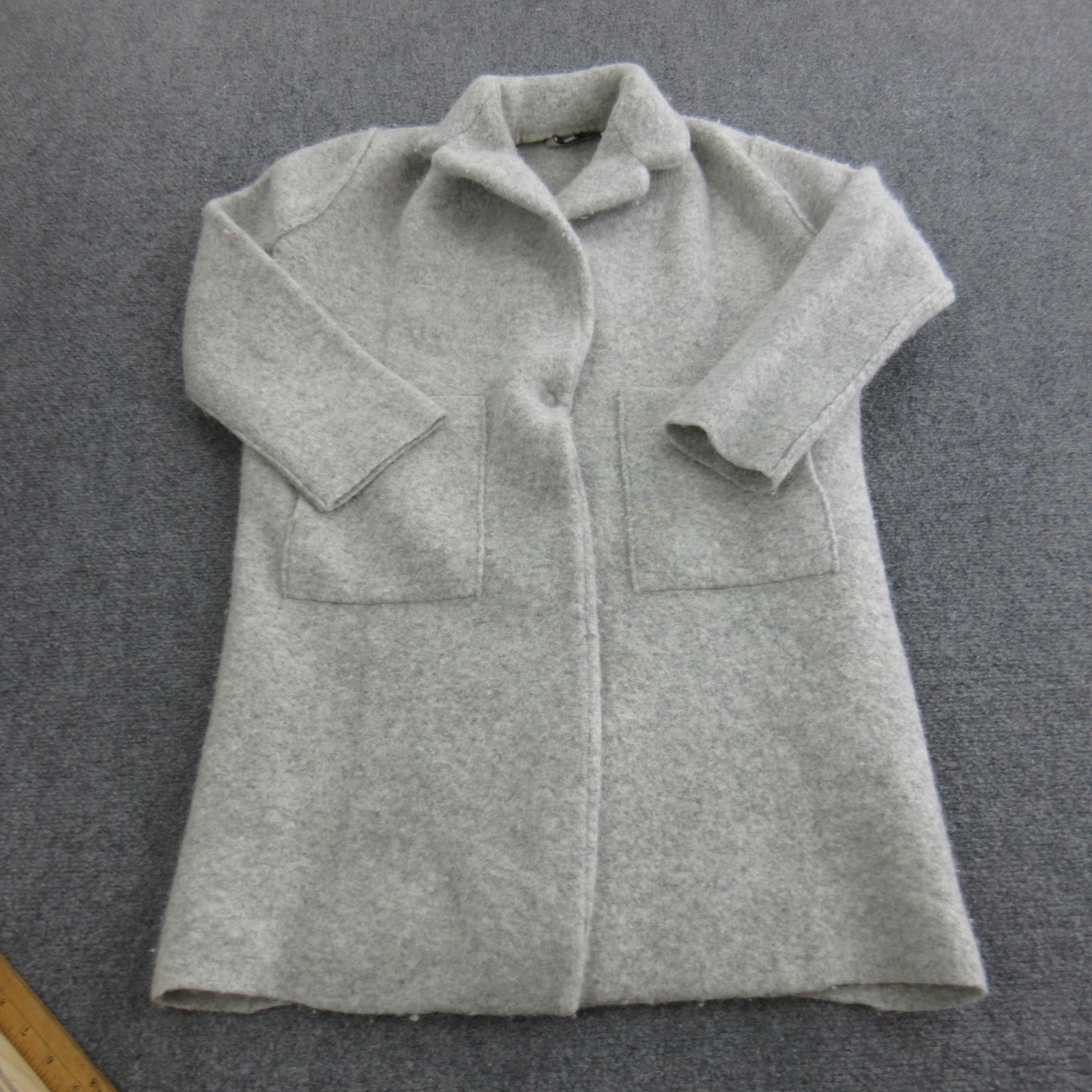 Vince Coatigan Womens Small Gray Merino Wool Alpaca Knit Open Front Pockets