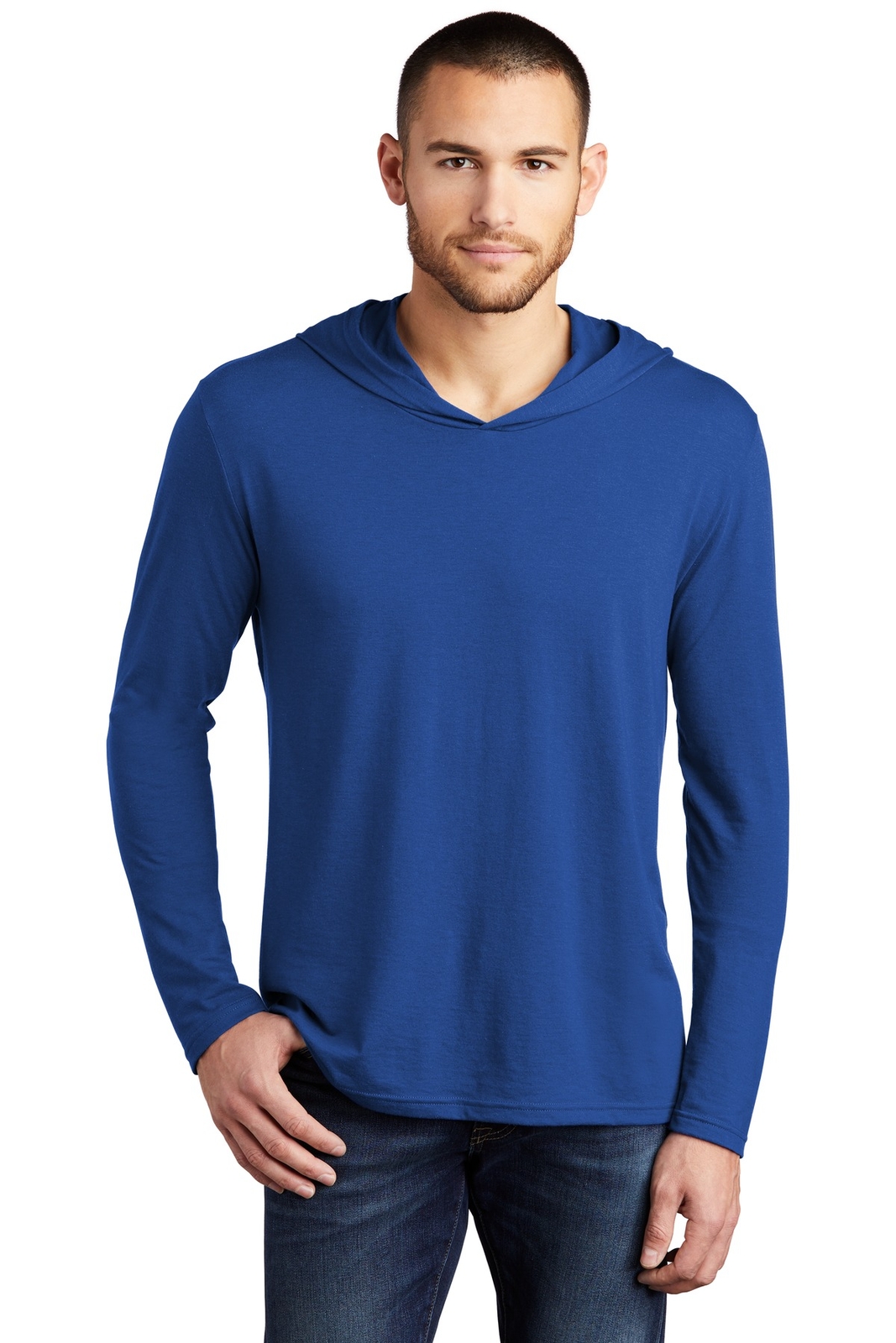 District Mens Perfect Tri Long Sleeve Hoodie DM139