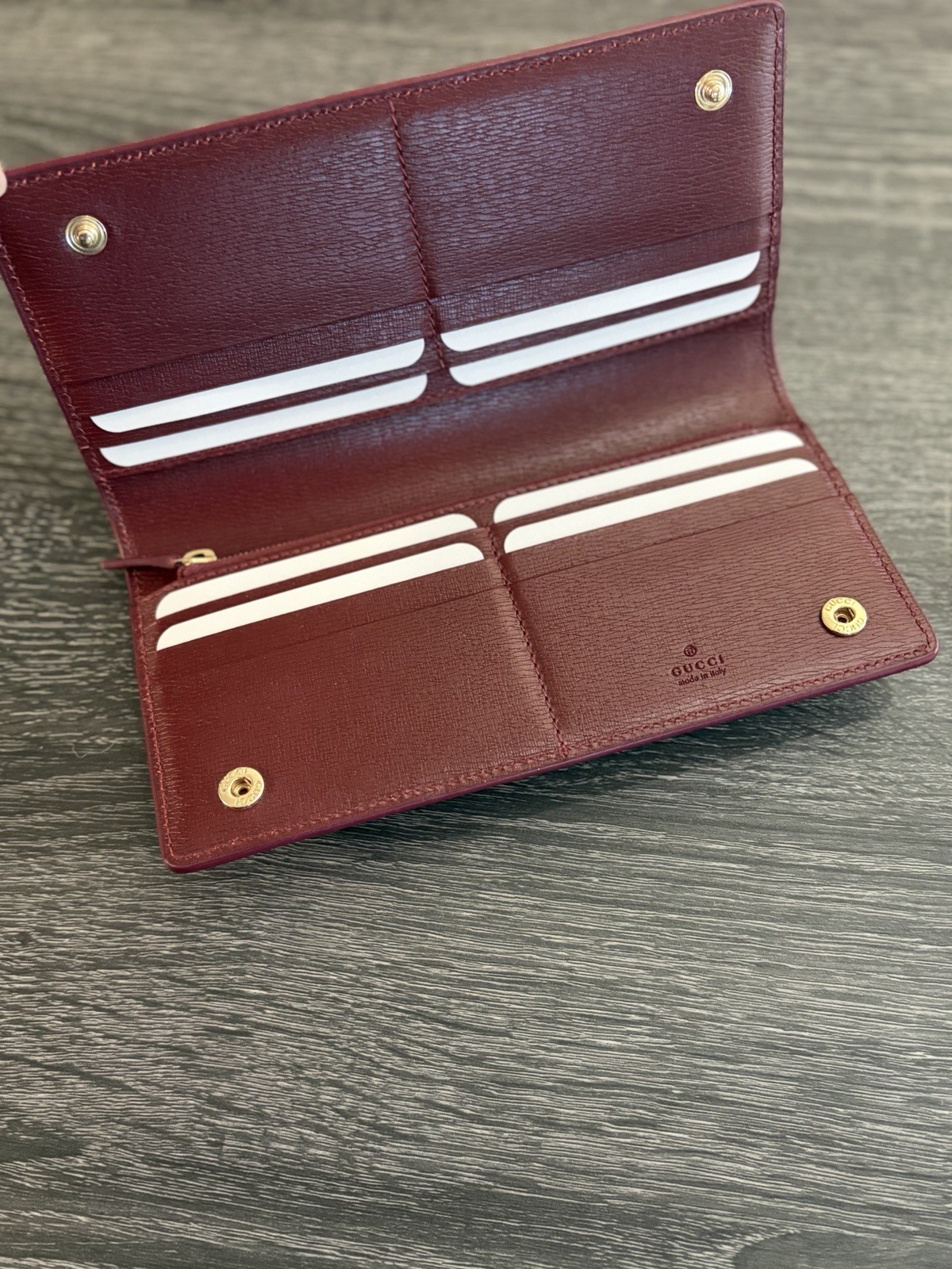 Gucci Red Ancora Leather Continental Wallet