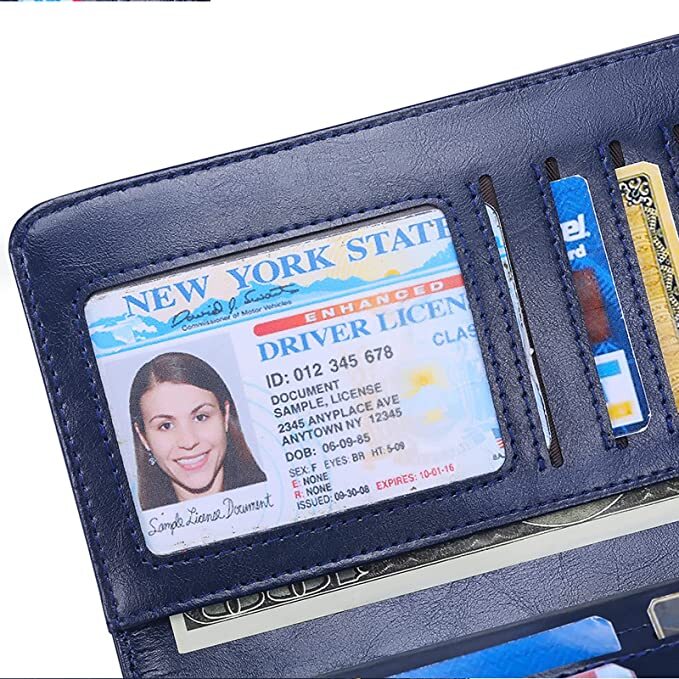 Sendefn Wallets for Women Genuine Leather Credit Card Holder Rfid Blocking Large