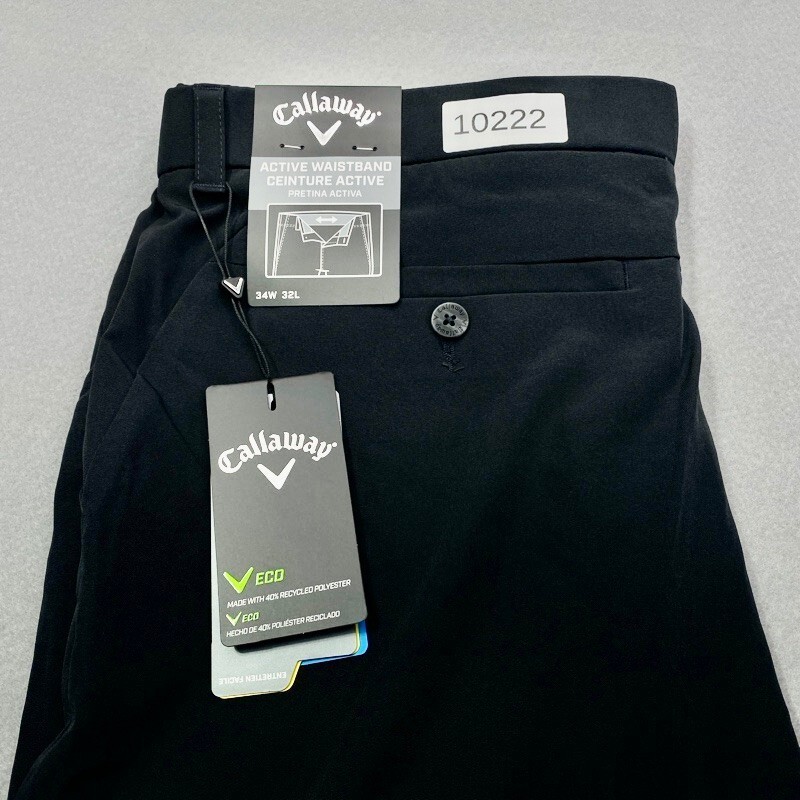 Callaway Men’s Black Golf Pants Size 34×32 with Swing Tech 10222