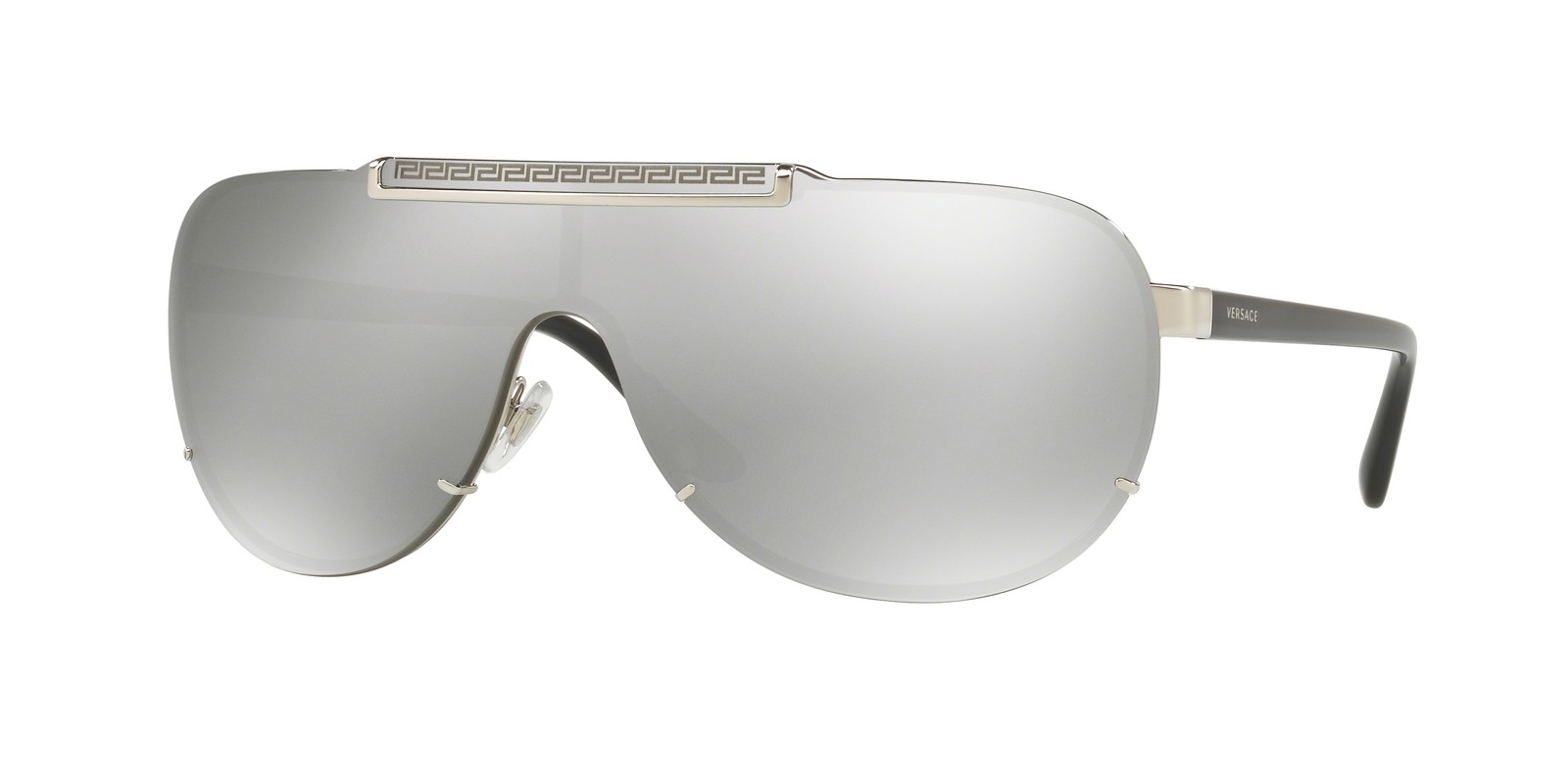 VERSACE VE2140 10006G Silver Light Grey Mirror Silver 40 mm Men’s Sunglasses