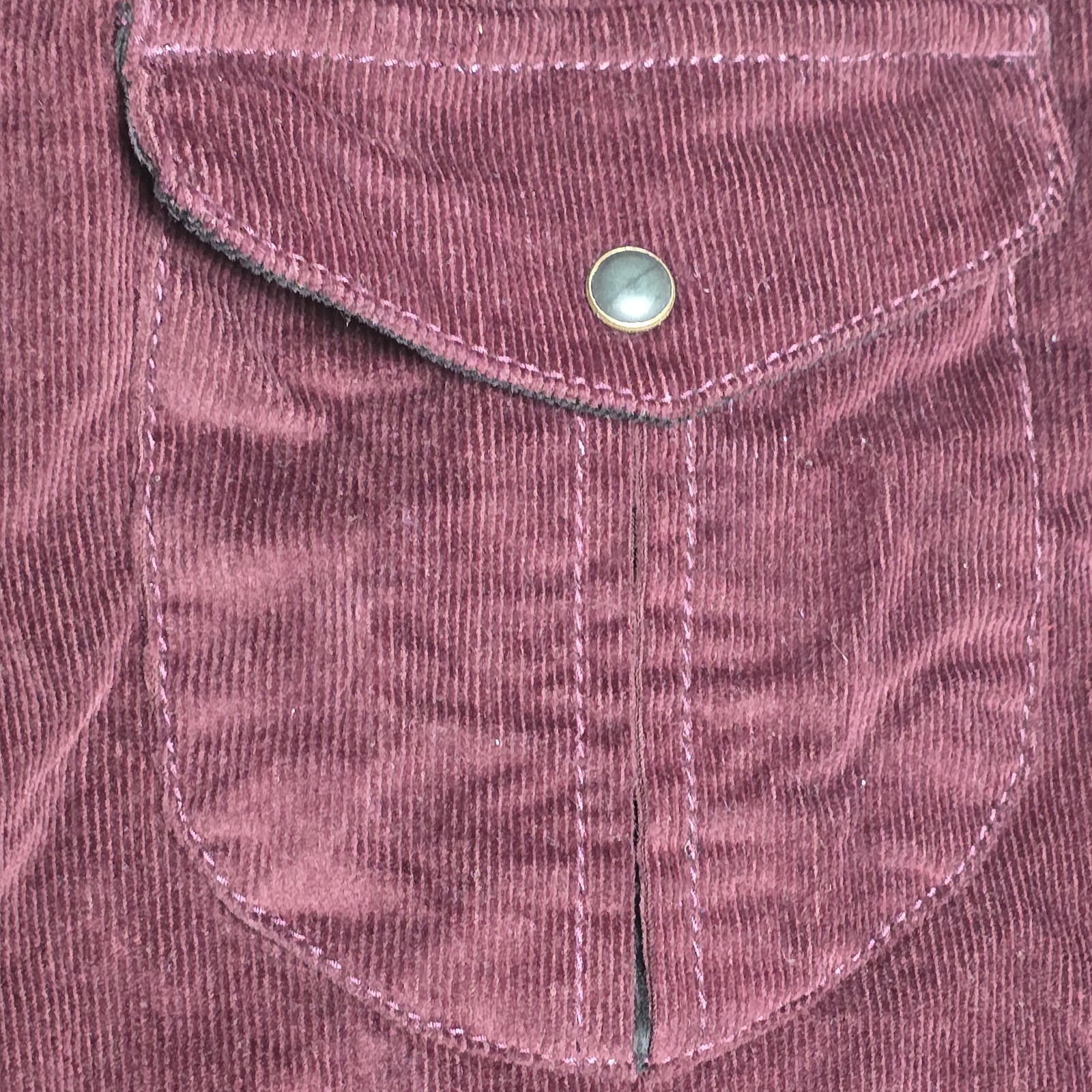Jack South Shirt Mens Medium Burgundy Corduroy Western Snap Button Long Sleeve