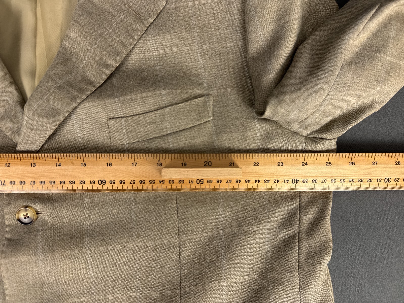 Corneliani Linea Sartoria Blazer EU58R UK48R Super 140s Beige Check Wool Jacket