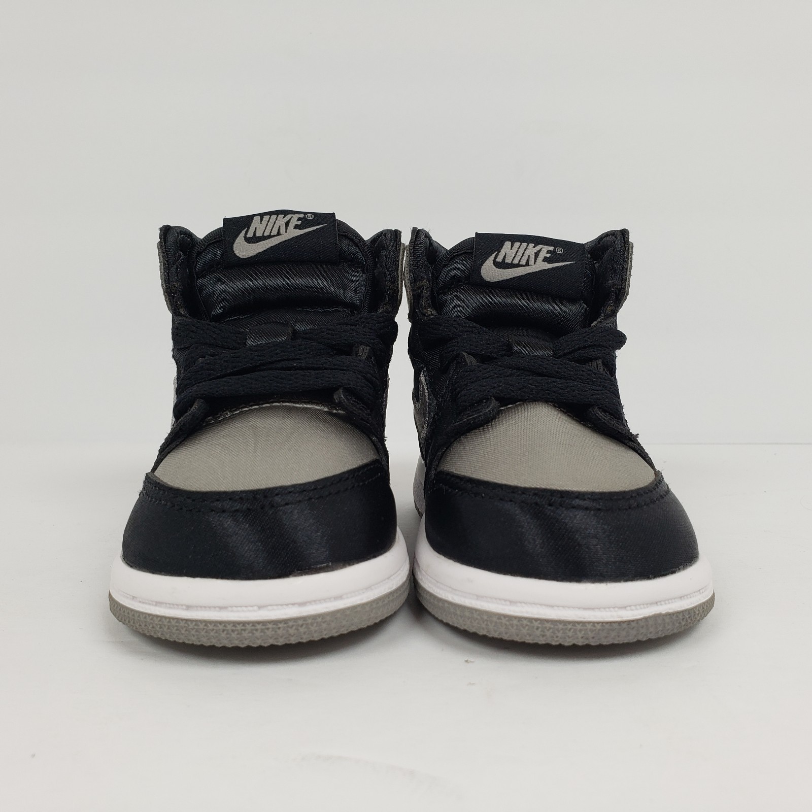 Nike Air Jordan 1 Retro High OG TD Toddler Size 4c Black Medium Grey White Shoes