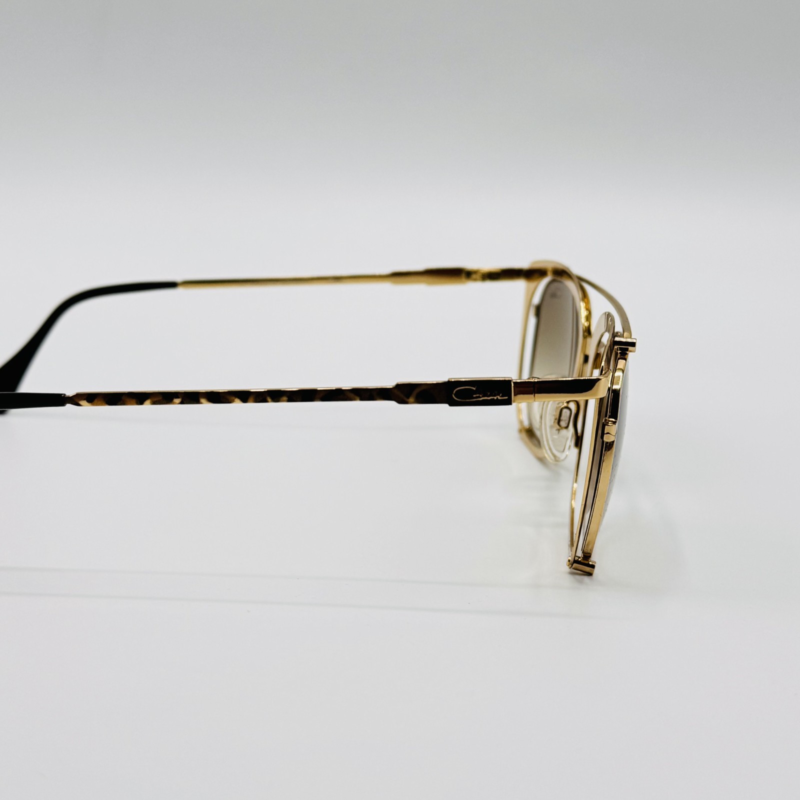 Cazal Sunglasses 9077 002 Gold Leopard Print Frame Brown Gradient Lens 50mm NEW