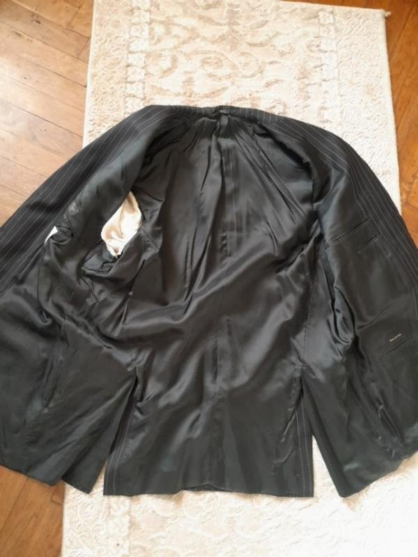 Men Corneliani Blazer Black Silk Wool 44 / XXL /