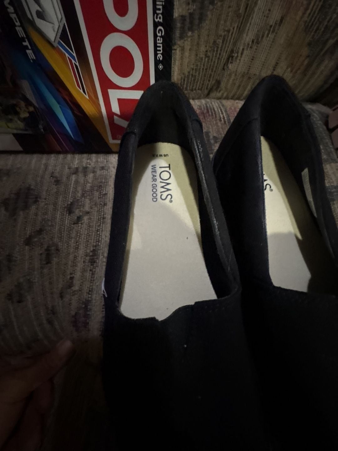 TOMS Alpargata Midform Black Canvas Platform Slip-On Loafers
