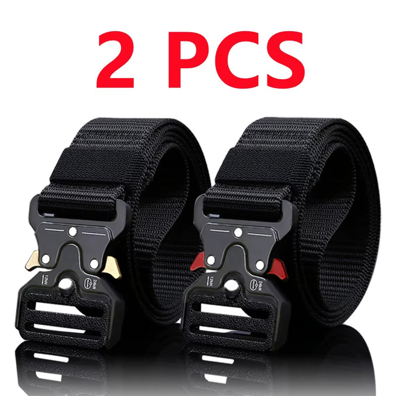 2Pcs Versatile Men’S Tactical Belts – Durable, Quick Release Design – for Outdoo